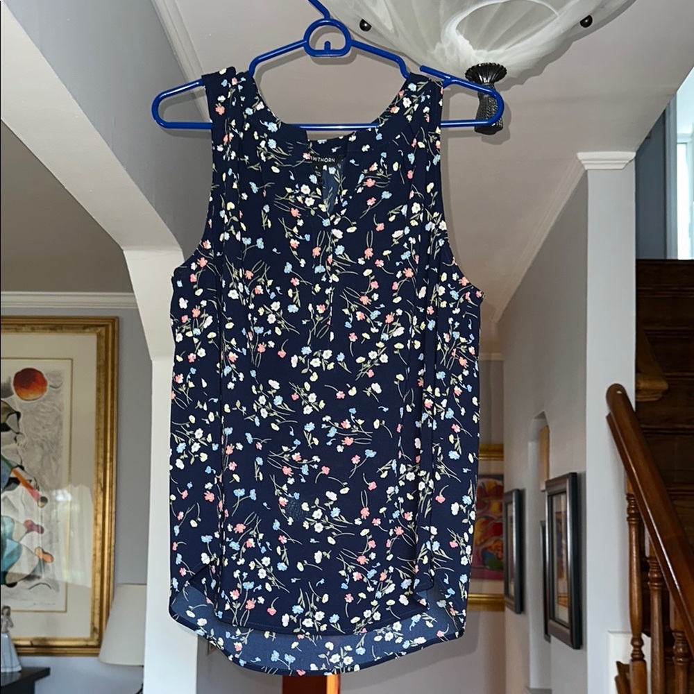 NWT 41 Hawthorn Floral Sleeveless Tank Shell  Top Sz L